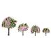 Tomshine 4 Pieces Model Trees Train Layout Garden Scenery White and Pink Flower Trees Miniature Pink