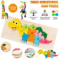 Amerteer Toddler Puzzles Wooden Puzzles for Kids Baby Brain Development Jigsaw Puzzles for 1 2 3 4 Year Old Boys Girls Preschool Montessori Toy with Bright Vibrant Colors