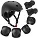 Kids Bike Helmet Toddler Helmet for Ages 3-10 Boys Girls with Sports Protective Gear Set Knee Elbow Wrist Pads for Skateboard Cycling Scooter Rollerblading - Black