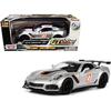 2019 Chevrolet Corvette ZR1 #2 Silver with Black and Orange Stripes GT Racing Series 1/24 Diecast Model Car by Motormax