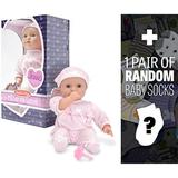 Melissa & Doug Jenna ~12 Baby Doll: Mine to Love Doll Series + 1 Free Pair of Baby Socks Bundle [48811]