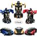 Amerteer 3 Pieces Robot Car Toy 2 in 1 Deformation Car for Kids Boys Playing Transform Car Robot Best Christmas Birthday Gifts Toys for 3 4 5 6 7 8 Year Old Girls Boys