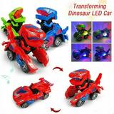 Deformation Electric Dinosour Car Toy Universal Wheel Transformation Robot Vehicle with Lights Sounds Gift for Kids