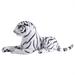 Tebru Artificial Tiger Toy Pillow Artificial Tiger Plush Animal Realistic Big Cat White Soft Stuffed Toy Pillow