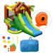 Gymax Inflatable Bounce House Jungle Jumping Bouncer Double Slides Park w/ Blower