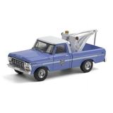 New York City Police Department 1979 Ford F-250 Tow Truck with Drop-In Tow Hook Blue and White - Greenlight 30224/48 - 1/64 scale Diecast Model Toy Car
