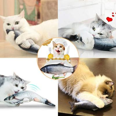 2 PCS Lifelike Cat Meow Wagging Electronic Animal Toys Plush Cat Toys 