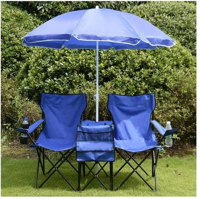 Camping Folding Chair Outdoor BBQ Stool Beach Fishing Seat with Cup Holder 