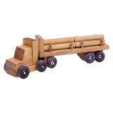 Amish-Made Wooden Semi Log Truck Toy