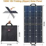 100W 18V Portable Solar Panel FF FLASHFISH Foldable Solar Charger with 5V USB 18V DC Output Compatible with Portable Generator Smartphones Tablets and More