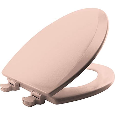BEMIS 1500EC 063 Toilet Seat with Easy Clean & Change Hinges, ELONGATED, Durable Enameled Wood, Venetian Pink