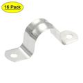 Uxcell 23mm(0.9 ) 201 Stainless Steel 2 Holes Rigid Pipe Strap Tension Tube Clamp 16 Pack