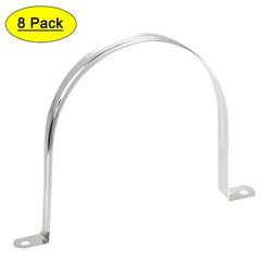 Uxcell 120mm(4.7 ) 201 Stainless Steel 2 Holes Rigid Pipe Strap Tension Tube Clamp 8 Pack