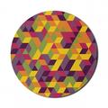 Mosaic Mouse Pad for Computers Modern Art Colorful and Pattern of Various Geometric Shapes Construction Blocks Round Non-Slip Thick Rubber Modern Gaming Mousepad 8 Round Multicolor by Ambesonne
