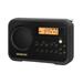 Sangean AM/FM Clock Portable Radio W/ Protective Bumper Black