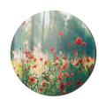 Nature Mouse Pad for Computers Wild Red Poppy Flowers Field Summertime Sunbeams Gardening Bedding Plants Round Non-Slip Thick Rubber Modern Gaming Mousepad 8 Round Red Green Yellow by Ambesonne