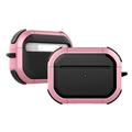 Armor Heavy Duty Case Compatible for AirPods Pro GMYLE Hard Shell 3D Defender Luxury Protective Shockproof Earbuds Wireless Charging Case Cover Skin (Pink)