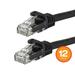Monoprice Cat6 Ethernet Patch Cable - 2 Feet - Black (12 Pack) Snagless RJ45 550MHz UTP Pure Bare Copper Wire 24AWG - FLEXboot Series