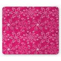 Hot Pink Mouse Pad Floral Arrangement Pattern on Hot Pink Background Spring Flourish Bloom Rectangle Non-Slip Rubber Mousepad Hot Pink White Purple by Ambesonne