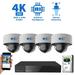 GW 8 Channel 4K NVR 8MP (3840x2160) H.265+ Starvis Starlight Smart AI Security Camera System - 4 x UltraHD 4K Human Detection PoE IP Dome Camera - 8MP (Two Times the Resolution of 4MP HD)