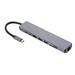 Tomshoo 8IN1 USB-C Multi-function Laptop Docking Station Converter Type-C to PD+USB*2+HDTV+Type-C++TF+RJ45 87W Adapter Grey