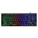 Carevas GK-10 USB Wired Keyboard Gaming Keyboard 87 Keys Colorful Backlight Keyboard Ergonomic Gaming Keyboard Black