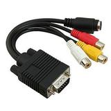 Besufy VGA to S-Video 3 RCA Composite AV TV Out Adapter Converter Cable for PC Laptop Black