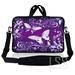 Laptop Skin Shop 15-15.6 inch Neoprene Laptop Sleeve Bag Carrying Case with Handle and Adjustable Shoulder Strap - Purple Butterfly