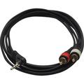 Seismic Audio Right Angle 1/8 (3.5mm) to Male RCA Patch Cable for iPhone iPod Android Laptop Black - SAiRTSY6