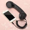 3.5mm Universal Phone Telephone Radiation-proof Receivers Cellphone Handset Classic Headphone MIC Microphone Color:Black