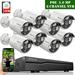 {3K 5.0MP & 60 Days Storage} OOSSXX 8 Channel Outdoor Surveillance Video System 8pcs IP67 Waterproof Cameras with Audio 4TB