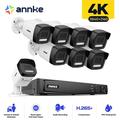 ANNKE 8CH 4K Ultra HD POE Network Video Security System 8MP H.265+ NVR With 4pcs 8MP 30m EXIR Night Vision Outdoor IP Camera without HDD