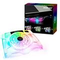 WFPOWER Upgrade USB Dream Color Cooling Fan Stand LED Rainbow Color Cooler Neon Light Fan Pad Stand Accessories Compatible with PS4 PS4 Slim XBOX One X Notebook Laptop Consoles Upgrade Dreamcolor Cooling Pad