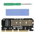 Sugeryy M.2 NVMe SSD NGFF TO PCIE 3.0 X16 Adapter with LED M Key Interface Card Suppor PCI Express 3.0 X4 2230-2280