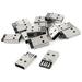 15 Pieces USB 2.0 Type-A Male Plug Solder Jack Connector Sockets