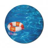 Coastal Mouse Pad for Computers in Crystal Clear Swimming Pool Summer Relaxing Vacation Sports Theme Round Non-Slip Thick Rubber Modern Gaming Mousepad 8 Round Blue Orange White by Ambesonne