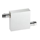Aluminum Water Cooling Block 40x40mm Polished Heatsink with Nozzle on Two Side for PC Computer CPU