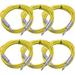 Seismic Audio SASTSX-6 6 Pack of Yellow 6 Foot TS Patch Cables