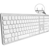 Macally USB Wired Keyboard for Mac - Compatible Apple Keyboard with USB Ports for Mouse - Full-Size Mac Keyboard with Number Pad - Plug & Play for MacBook Pro/Air iMac - Aluminum Frame