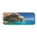 Greece Computer Mouse Pad Sea Cave on Zakynthos Island Greece Vacation Relaxing Seascape Coastline Picture Rectangle Non-Slip Rubber Mousepad Large 31 x 12 Tan Pale Blue by Ambesonne