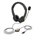 Andoer USB Wired Headset with Noise Cancelling Microphone On Ear Computer Headphone Call Center Earphone Control Speaker Mic Mute Adjustable Headband
