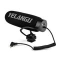 YELANGU MIC08 On-camera Condenser Microphone Noise-reduction Video Mic with Intergrated Shock Mount 3.5mm TRRS Cable Universal for Camera Smartphone Vlog Video Making Interview
