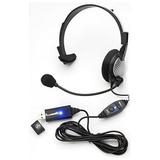 Monaural Voice Recognition USB Headset with Noise Cancelling boom Microphone for Dragon NaturallySpeaking 13 Dragon 13 Home Premium Professional & Dragon Dictate for Mac.