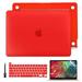 Batianda Laptop Case for MacBook Pro 13 2020 Rlease Plastice Hard Shell Cover with Keyboard Cover and Screen Protector for Mac Pro 13 Touch Bar Model M1 A2338/A2289/A2251 Matte Red