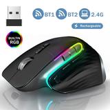 VicTsing Wireless Gaming Mouse 2.4G Bluetooth Mouse RGB Ergonomic Programmable Mouse Rechargeable Mouse for Laptop PC Mac Windows