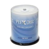 100 PC PlexDisc 16X 4.7 GB DVD-R White Thermal Hub Printable Disc Cake Box 632-415-BX