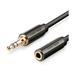 fospower 3.5mm male to 3.5mm female stereo audio extension cable (gold plated connectors) - black - 15ft