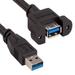 SANOXY Cables and Adapters; 3ft USB 3.0 Panel-Mount Type A Male to Type A Female Cable