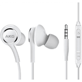 OEM InEar Earbuds Stereo Headphones for LG Optimus Zone VS410 Plus Cable - Designed by AKG - with Microphone and Volume Buttons (White)