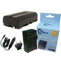 Sony MVC-FD95 Battery and Charger with Car Plug and EU Adapter - Replacement for Sony NP-F550 Digital Camera Batteries and Chargers (2200mAh 7.2V Lithium-Ion)